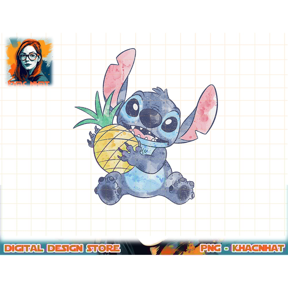 Disney Lilo & Stitch Pineapple Posing Destressed T-Shirt copy.jpg