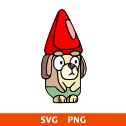 Bluey Red Hat Gnome Svg, Bluey Svg, Cartoon Svg, Png Digital File