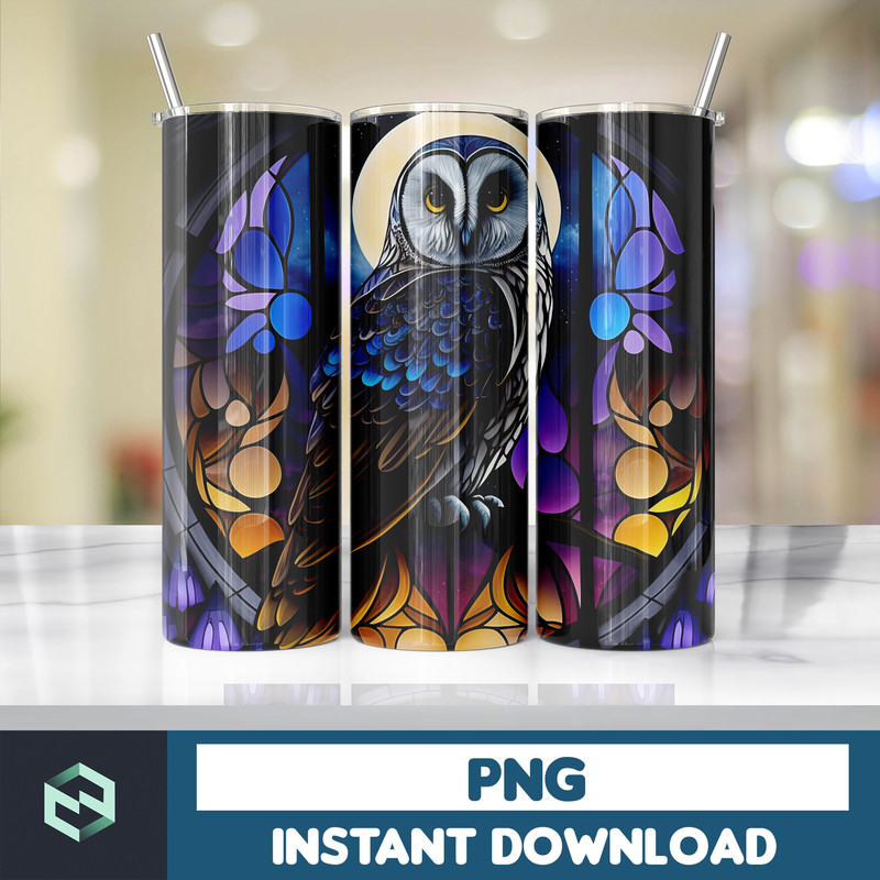 Owl Tumbler, 20 oz Skinny Tumbler Sublimation Design, Bright Neon, Digital Download, Straight & Tapered Instant Download (51).jpg
