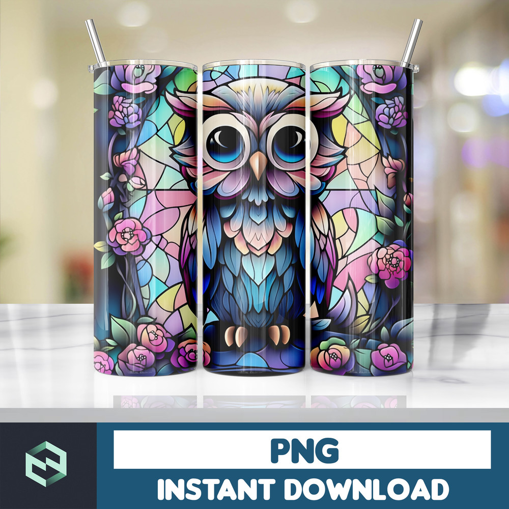 Owl Tumbler, 20 oz Skinny Tumbler Sublimation Design, Bright Neon, Digital Download, Straight & Tapered Instant Download (90).jpg
