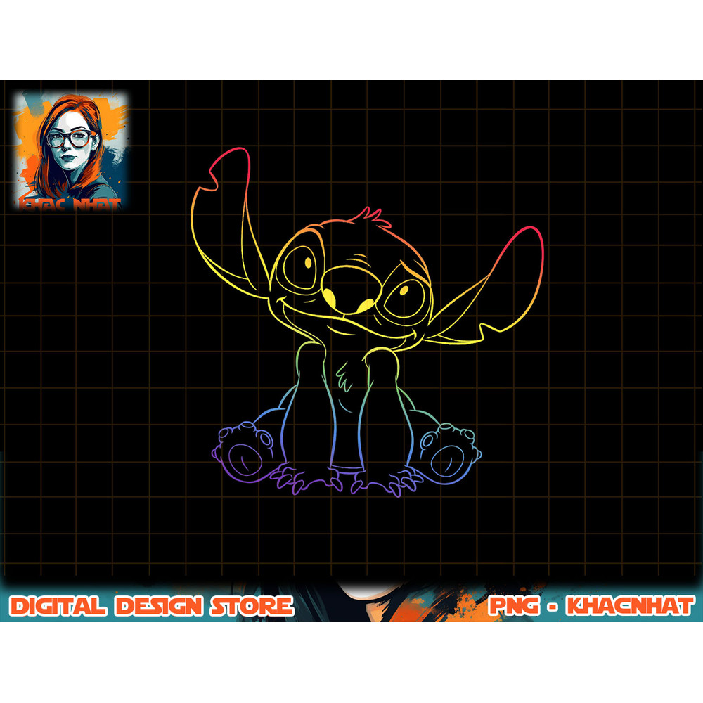 Disney Lilo & Stitch Pride Stitch Sitting Outline T-Shirt copy.jpg