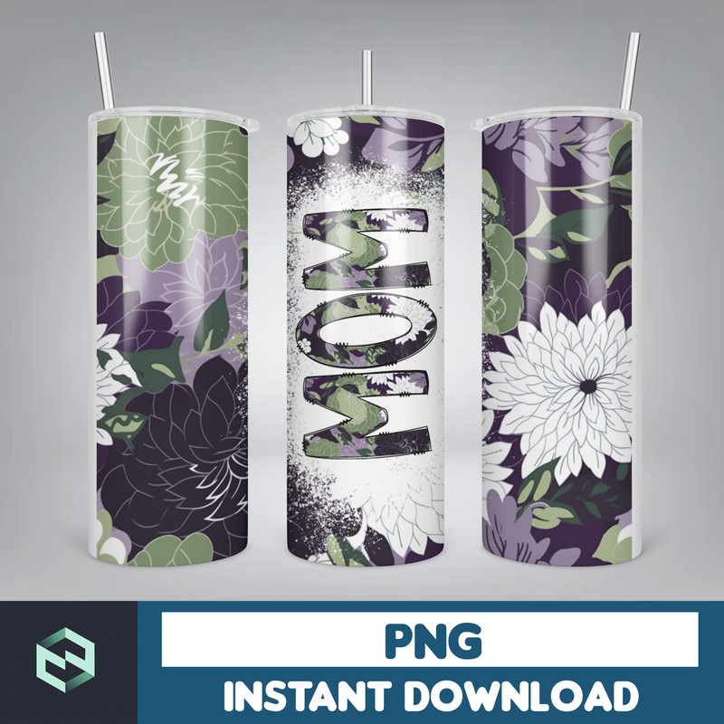 MOM Bleach Tumbler, 20 oz Skinny Tumbler Sublimation Design, Floral, Digital Download, Straight & Tapered Tumbler Wrap PNG (31).jpg