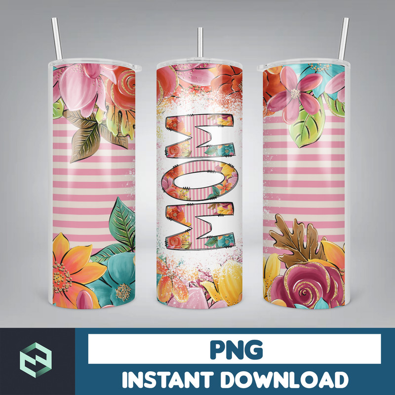 MOM Bleach Tumbler, 20 oz Skinny Tumbler Sublimation Design, Floral, Digital Download, Straight & Tapered Tumbler Wrap PNG (64).jpg