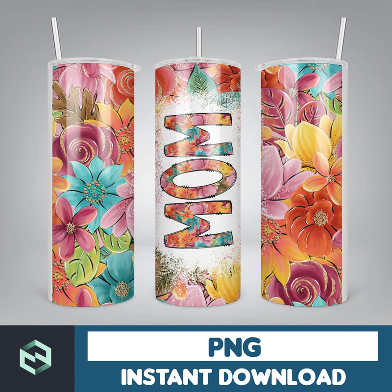 MOM Bleach Tumbler, 20 oz Skinny Tumbler Sublimation Design, Floral, Digital Download, Straight & Tapered Tumbler Wrap PNG (66).jpg