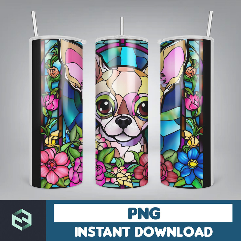Stained Glass Tumbler Wrap PNG, Straight Tumbler, Design, 20oz Straight Tumbler, Sunflower Tumbler Wrap, Digital Download (106).jpg