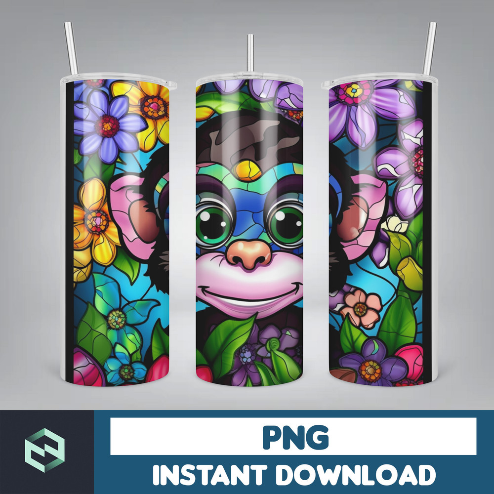 Stained Glass Tumbler Wrap PNG, Straight Tumbler, Design, 20oz Straight Tumbler, Sunflower Tumbler Wrap, Digital Download (107).jpg