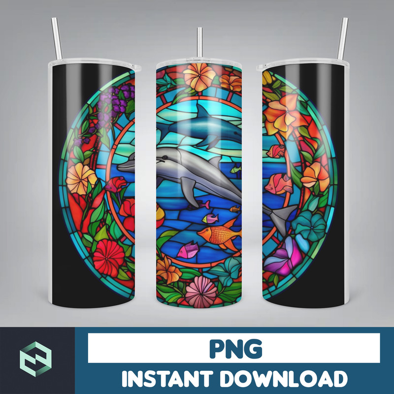 Stained Glass Tumbler Wrap PNG, Straight Tumbler, Design, 20oz Straight Tumbler, Sunflower Tumbler Wrap, Digital Download (14).jpg