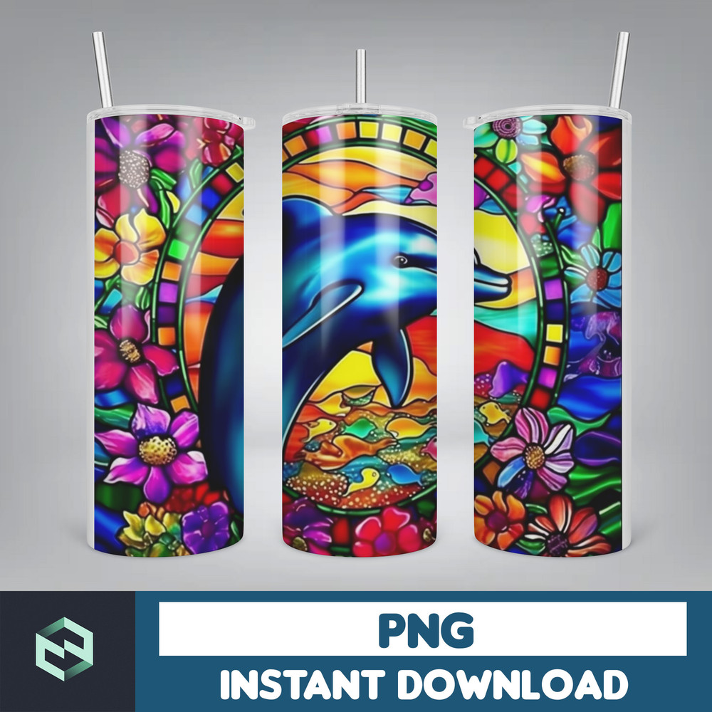 Stained Glass Tumbler Wrap PNG, Straight Tumbler, Design, 20oz Straight Tumbler, Sunflower Tumbler Wrap, Digital Download (15).jpg