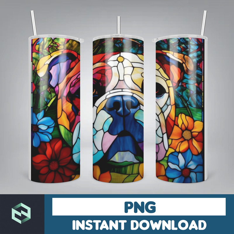 Stained Glass Tumbler Wrap PNG, Straight Tumbler, Design, 20oz Straight Tumbler, Sunflower Tumbler Wrap, Digital Download (21).jpg