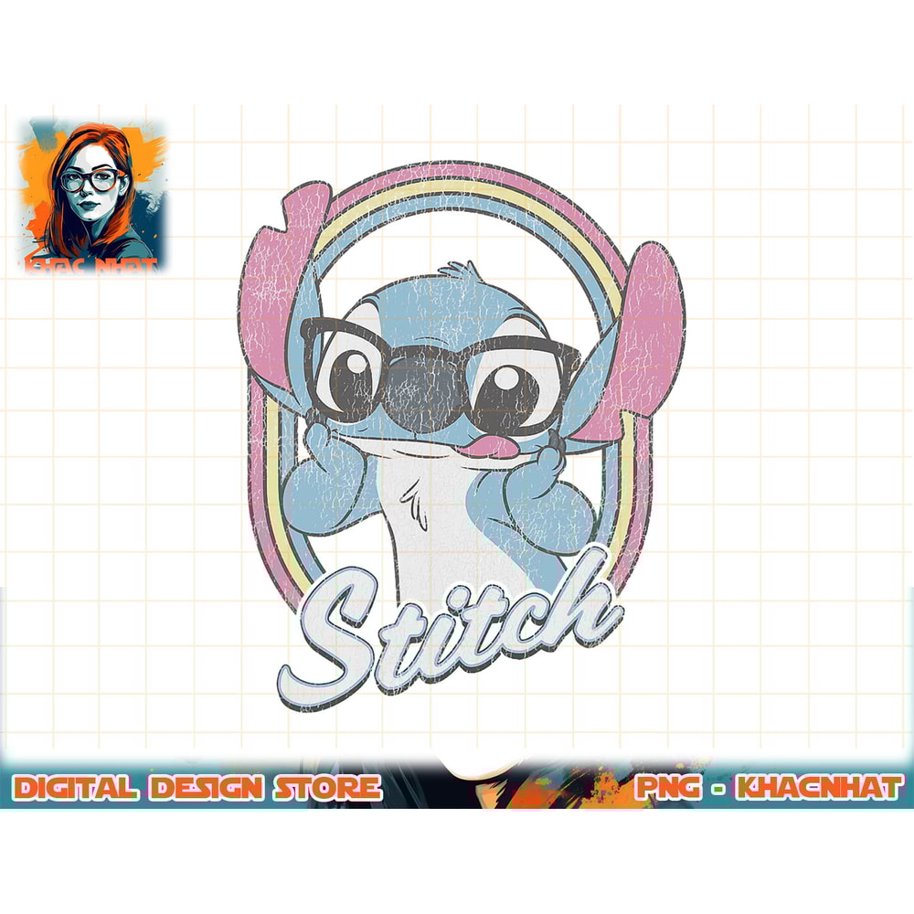 Disney Lilo & Stitch Silly Face Glasses Portrait T-Shirt copy.jpg
