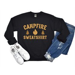 campfire sweatshirt, fire sweatshirt, vintage camping crewneck, outdoor bonfire sweatshirt, gift for camping lover, tren
