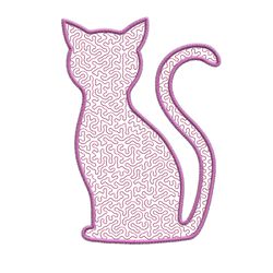 Cat stipple stitch embroidery design,Cat stippling stitch embroidery design,Fun embroidery design,INSTANT DOWNLOAD-081