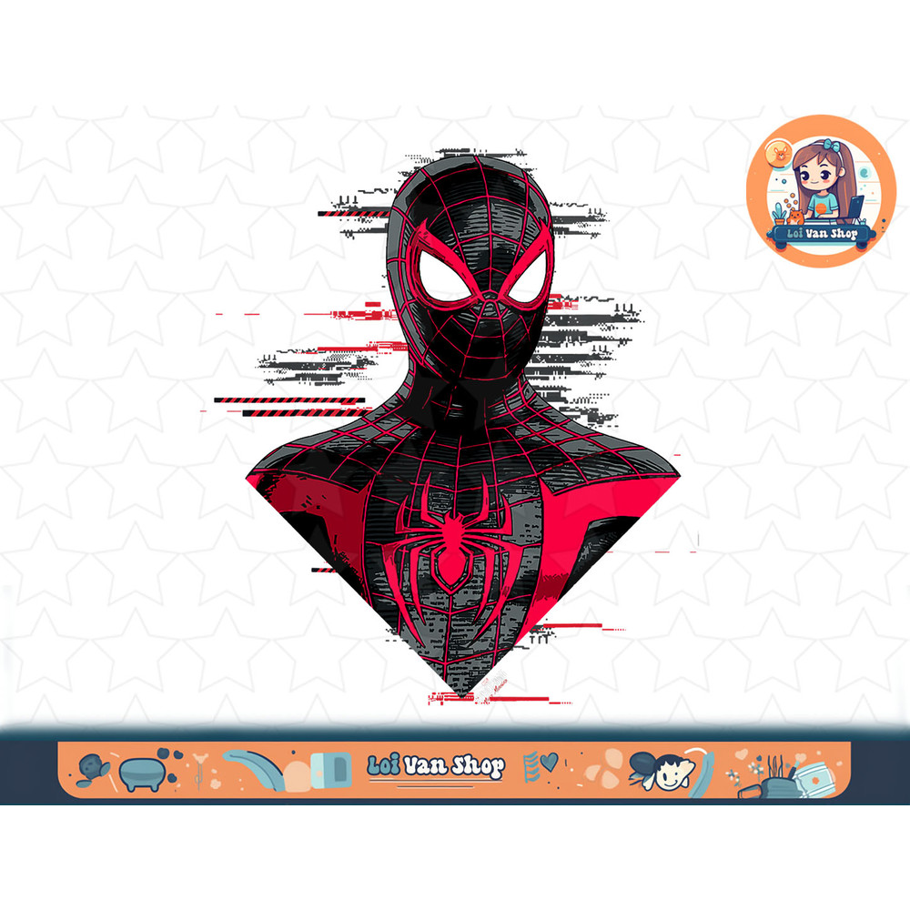 Marvel Spider-Man Miles Morales Glitch Big Face T-Shirt copy.jpg