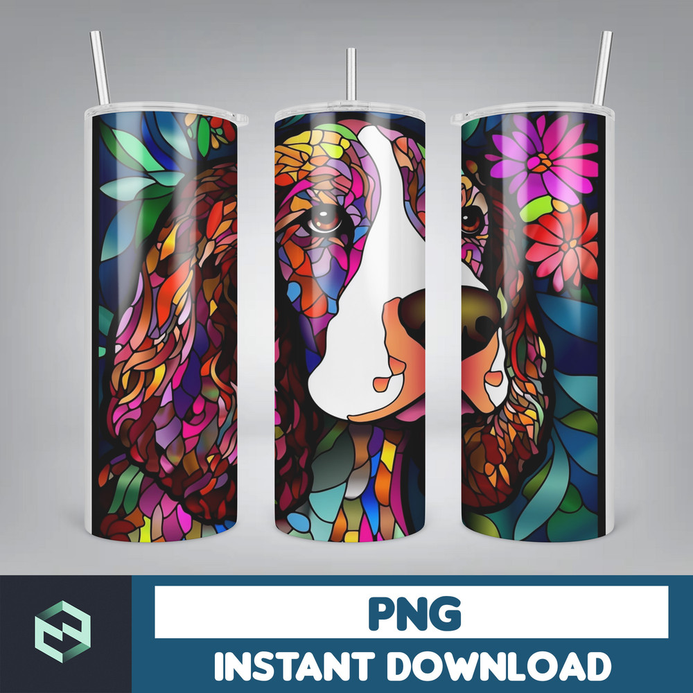 Stained Glass Tumbler Wrap PNG, Straight Tumbler, Design, 20oz Straight Tumbler, Sunflower Tumbler Wrap, Digital Download (41).jpg