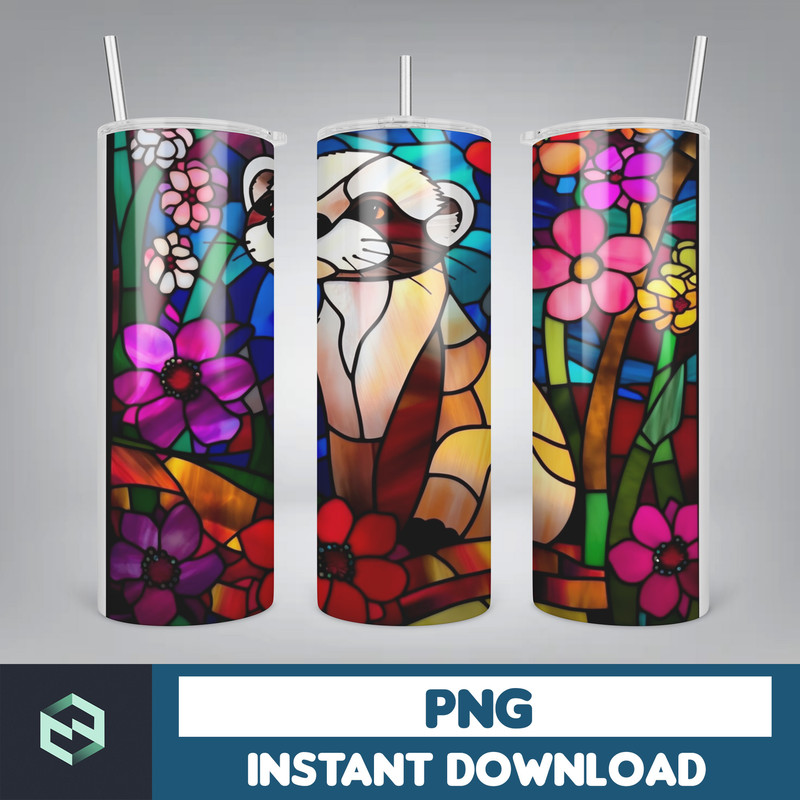 Stained Glass Tumbler Wrap PNG, Straight Tumbler, Design, 20oz Straight Tumbler, Sunflower Tumbler Wrap, Digital Download (42).jpg