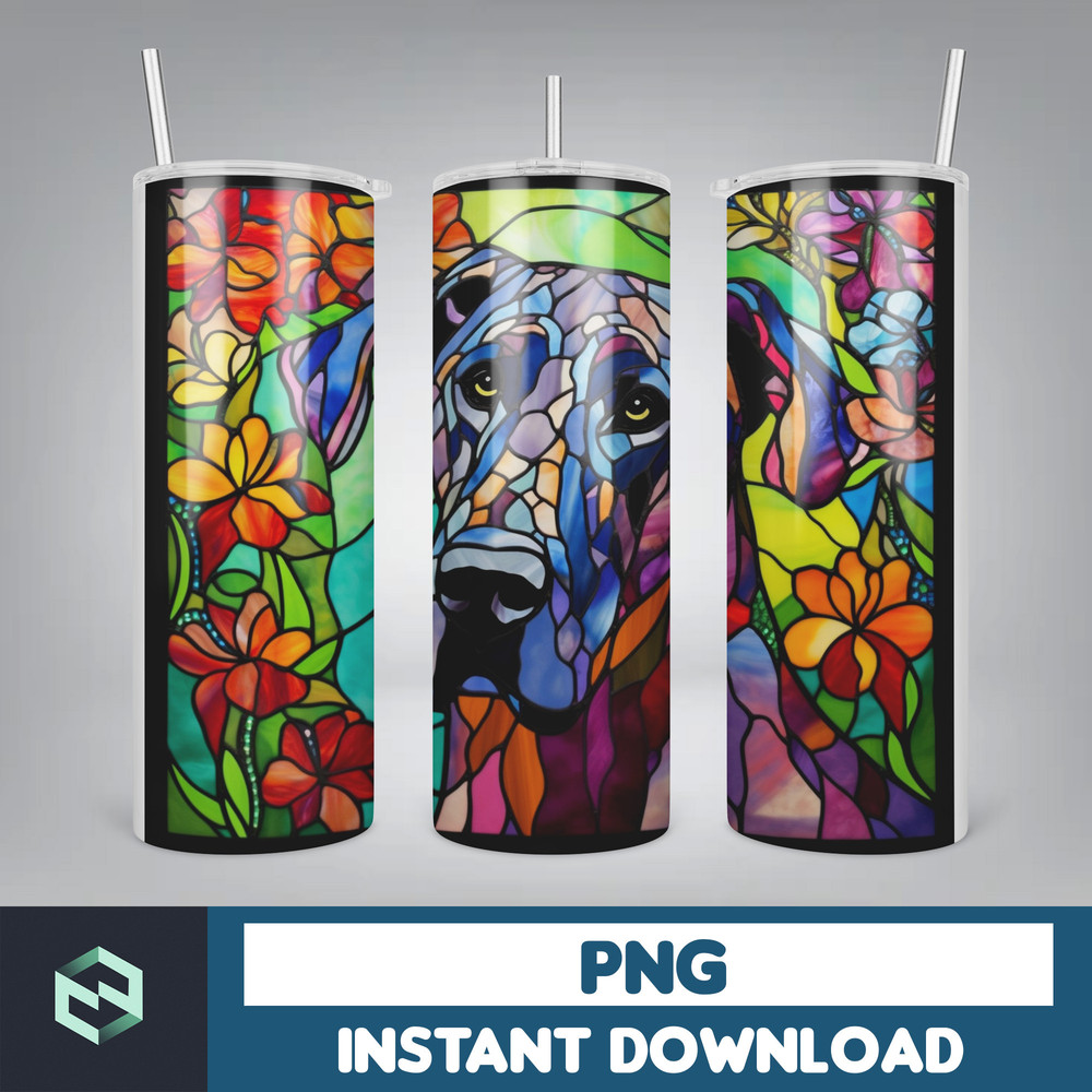 Stained Glass Tumbler Wrap PNG, Straight Tumbler, Design, 20oz Straight Tumbler, Sunflower Tumbler Wrap, Digital Download (53).jpg
