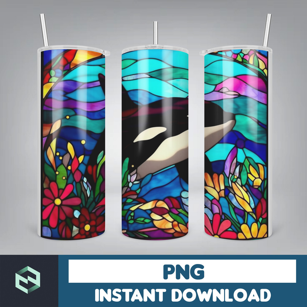 Stained Glass Tumbler Wrap PNG, Straight Tumbler, Design, 20oz Straight Tumbler, Sunflower Tumbler Wrap, Digital Download (59).jpg