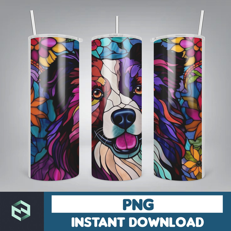 Stained Glass Tumbler Wrap PNG, Straight Tumbler, Design, 20oz Straight Tumbler, Sunflower Tumbler Wrap, Digital Download (6).jpg