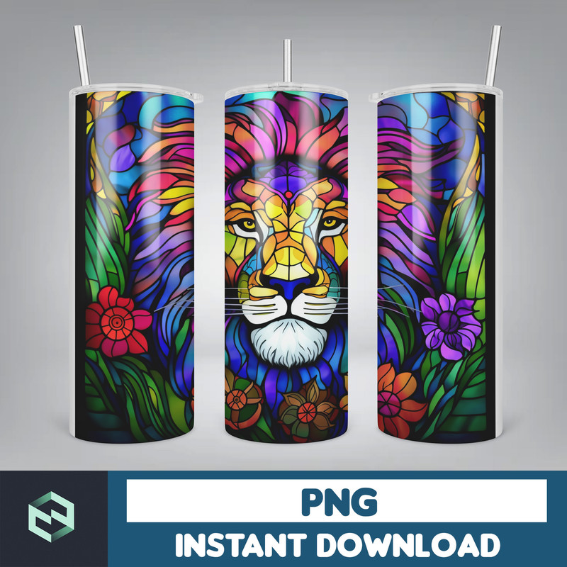 Stained Glass Tumbler Wrap PNG, Straight Tumbler, Design, 20oz Straight Tumbler, Sunflower Tumbler Wrap, Digital Download (60).jpg