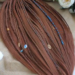 Copper Straight Hair Mix Crochet Natural Look Synthetic Dreadlock Braid Hair Extensions Boho Dreads Double Ended DE