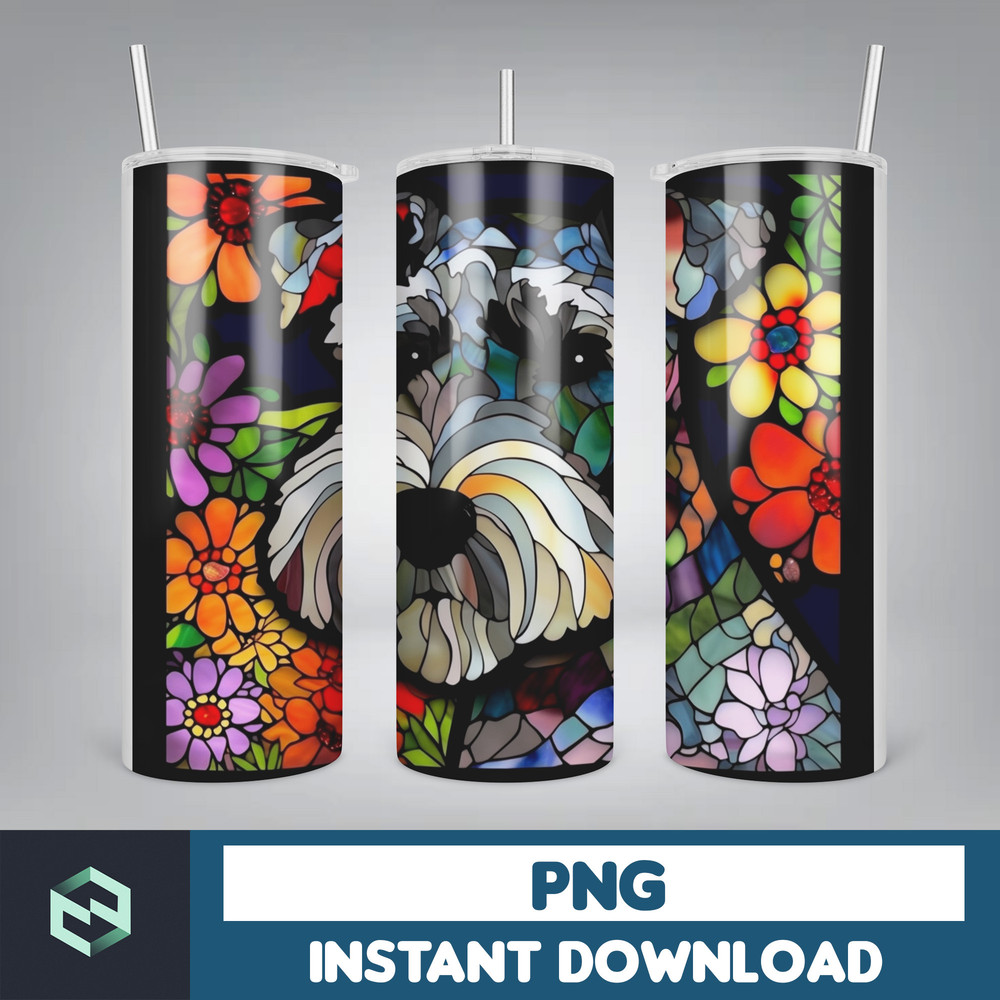Stained Glass Tumbler Wrap PNG, Straight Tumbler, Design, 20oz Straight Tumbler, Sunflower Tumbler Wrap, Digital Download (64).jpg
