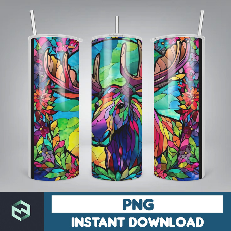 Stained Glass Tumbler Wrap PNG, Straight Tumbler, Design, 20oz Straight Tumbler, Sunflower Tumbler Wrap, Digital Download (66).jpg