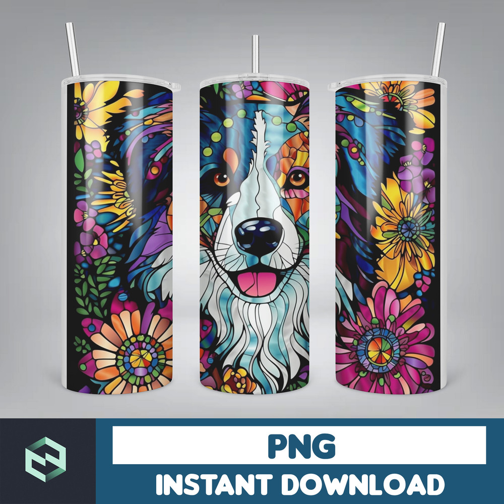 Stained Glass Tumbler Wrap PNG, Straight Tumbler, Design, 20oz Straight Tumbler, Sunflower Tumbler Wrap, Digital Download (7).jpg