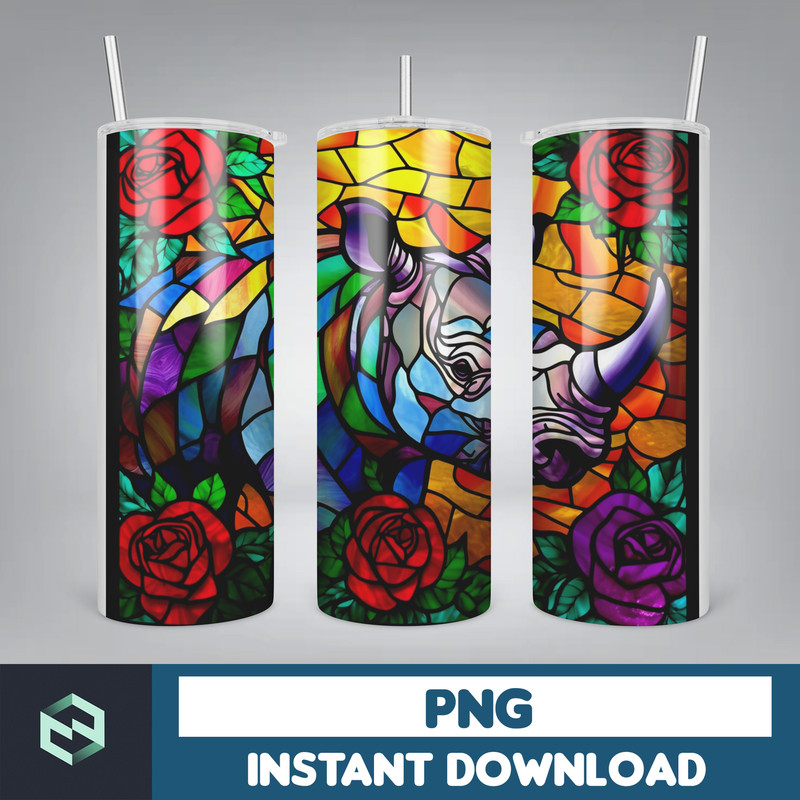 Stained Glass Tumbler Wrap PNG, Straight Tumbler, Design, 20oz Straight Tumbler, Sunflower Tumbler Wrap, Digital Download (76).jpg