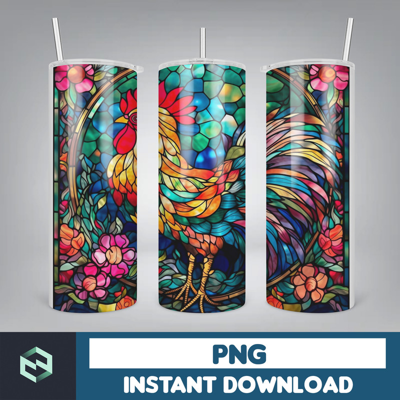 Stained Glass Tumbler Wrap PNG, Straight Tumbler, Design, 20oz Straight Tumbler, Sunflower Tumbler Wrap, Digital Download (78).jpg