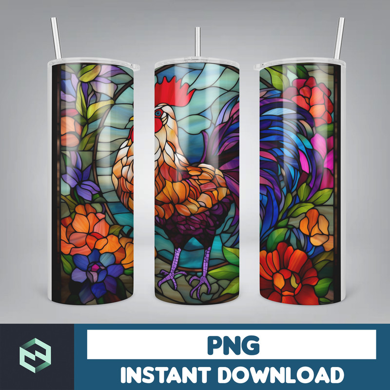 Stained Glass Tumbler Wrap PNG, Straight Tumbler, Design, 20oz Straight Tumbler, Sunflower Tumbler Wrap, Digital Download (79).jpg
