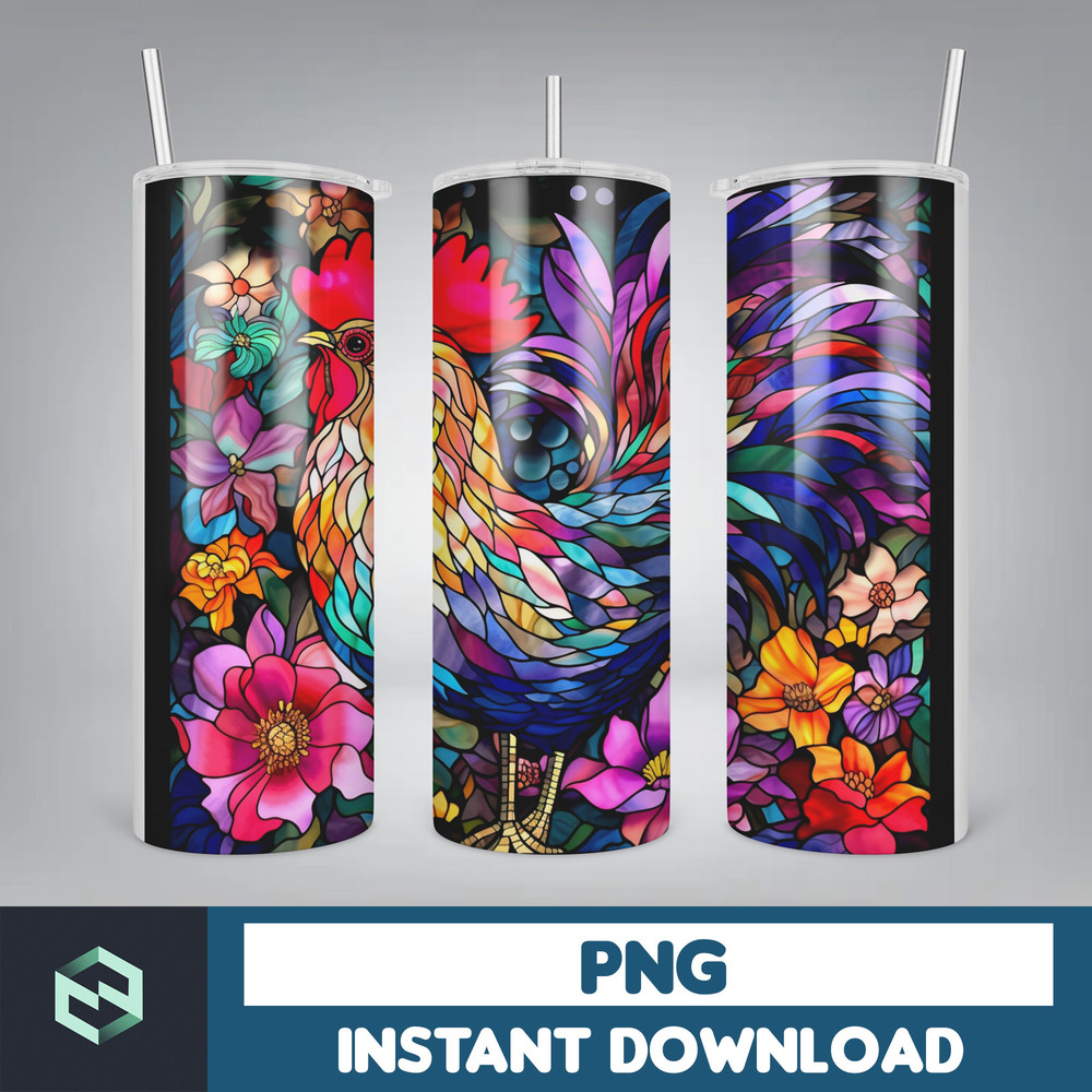 Stained Glass Tumbler Wrap PNG, Straight Tumbler, Design, 20oz Straight Tumbler, Sunflower Tumbler Wrap, Digital Download (80).jpg