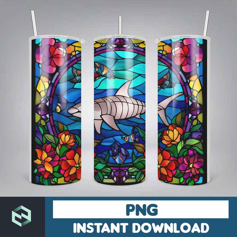 Stained Glass Tumbler Wrap PNG, Straight Tumbler, Design, 20oz Straight Tumbler, Sunflower Tumbler Wrap, Digital Download (81).jpg
