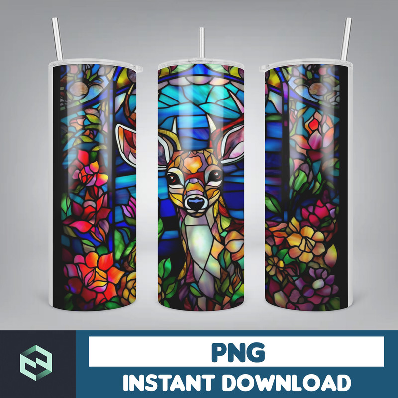 Stained Glass Tumbler Wrap PNG, Straight Tumbler, Design, 20oz Straight Tumbler, Sunflower Tumbler Wrap, Digital Download (97).jpg