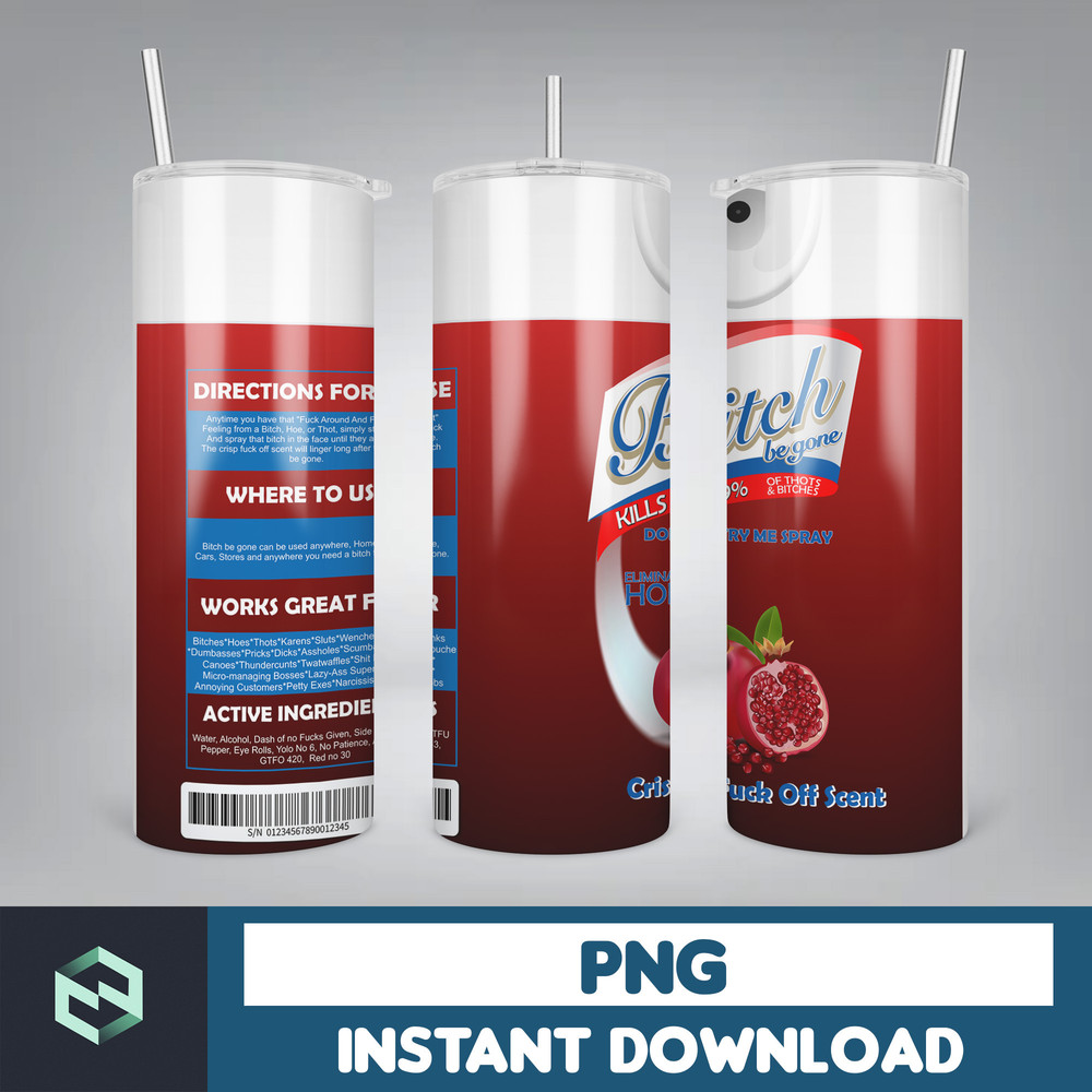 Bitch be gone Spray Tumbler Png rainbow middle finger bitch spray Elimantes hoes Crisp Fuck off scent lysol spray can Tumbler png (5).jpg