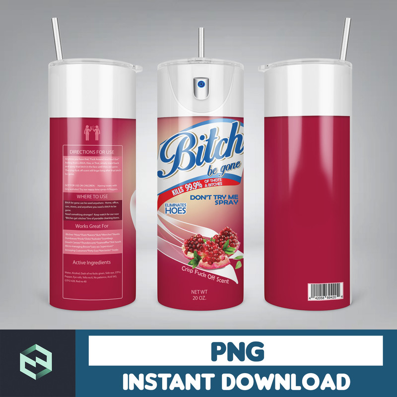 New Bitch Spray be gone, Eliminates hoes , Crisp Fuck off scent, Lysol bitch spray, 20 oz Tumbler png, Sublimation download (6).jpg