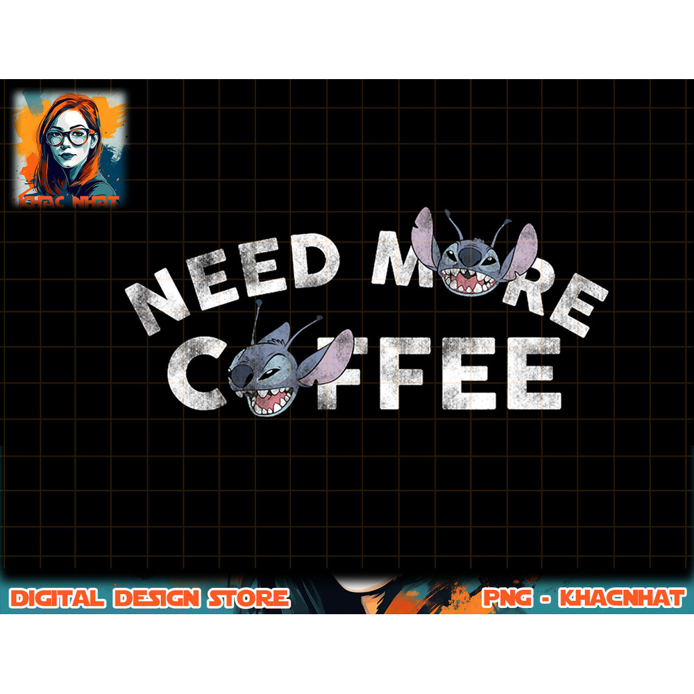 Disney Lilo & Stitch Stitch Faces Need More Coffee T-Shirt copy.jpg