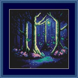 cross stitch pattern summer night (pdf,)