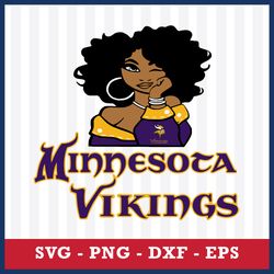 Minnessota Vikings Girl Svg, Minnessota Vikings Svg, NFL Svg, Png Dxf Eps Digital File