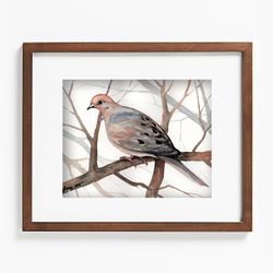 Birds painting, watercolor dove paintings, aquarelle bird watercolor birds art painting by Anne Gorywine