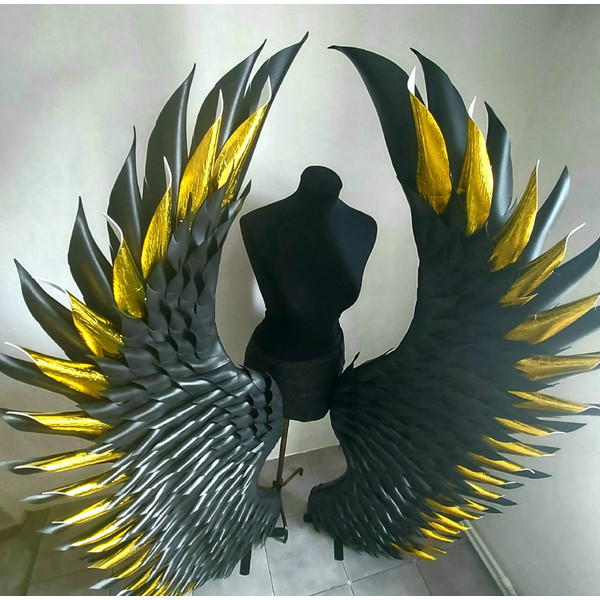 Standing black wings Angel wings wall decor backdrop.jpeg
