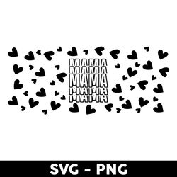 mama hearts svg, mom libbey glass can svg, checkerboard svg, mother's day svg - digital file