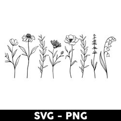 wildflowers libbey glass can svg, plants svg, checkerboard svg, mother's day svg - digital file