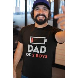 dad of 2 boys funny fathers day shirt, dad of 2 boys shirt fathers day gift, cool men's clothing gift for dad husband, d