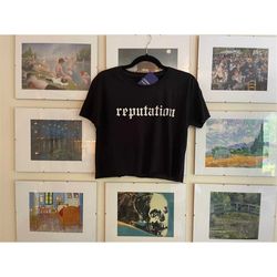 black reputation crop top | taylor swift reputation t-shirt | reputation album shirt