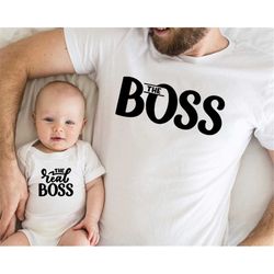 The Boss Shirt, The Real Boss Shirt, Fathers Day Gift, Matching Tee, Fathers Day Shirt, New Dad Tee, Funny Dad And Baby