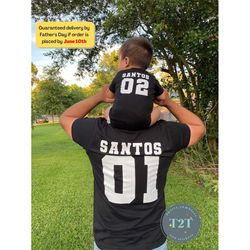 Personalized Dad Shirt| Fathers Day Gift | Fathers Day Shirt| Dad & Son Personalized Last Name Shirt| Dad and Baby Match