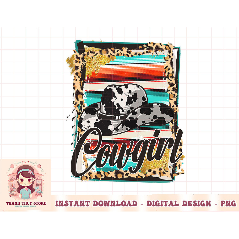 COWGIRL - Leopard Cow Pattern Print Serape Rodeo T-Shirt copy.jpg