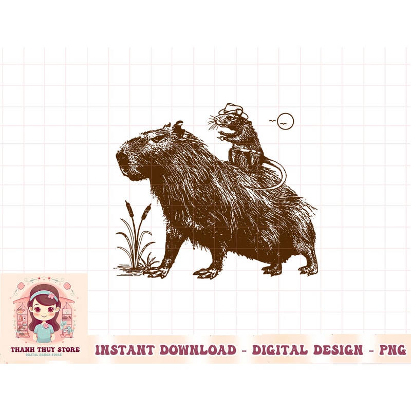 Funny Capybara Cowboy Cowgirl Rat Mouse Western Country T-Shirt copy.jpg