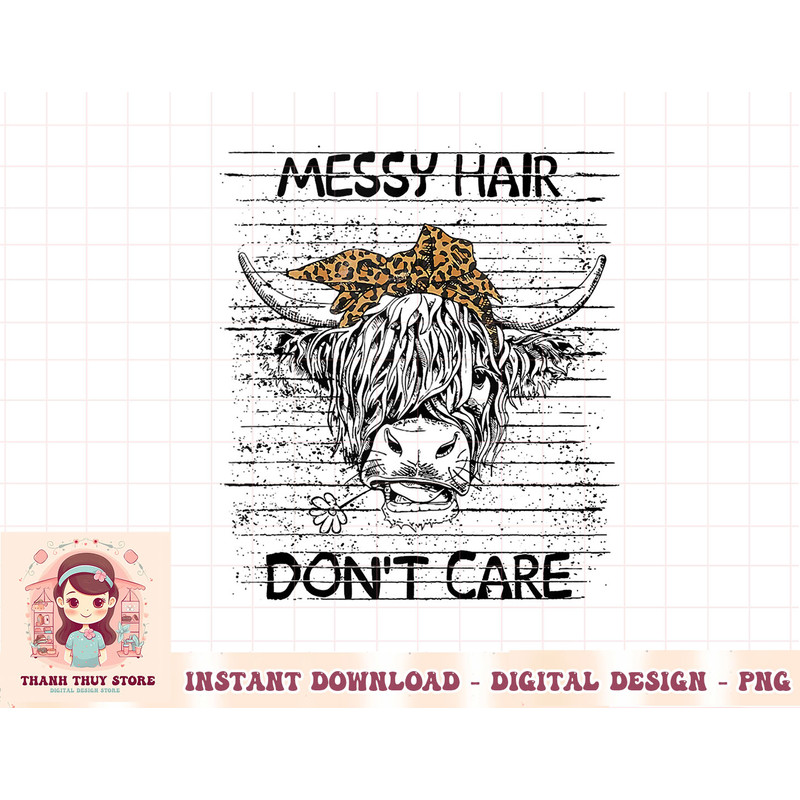 Highland Cow Leopard Bandana Messy Hair Don't Care Western Tank Top copy.jpg