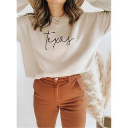 texas sweatshirt, texas cursive script crewneck, texas shirt, texas gifts, texas tshirt, texas sweater